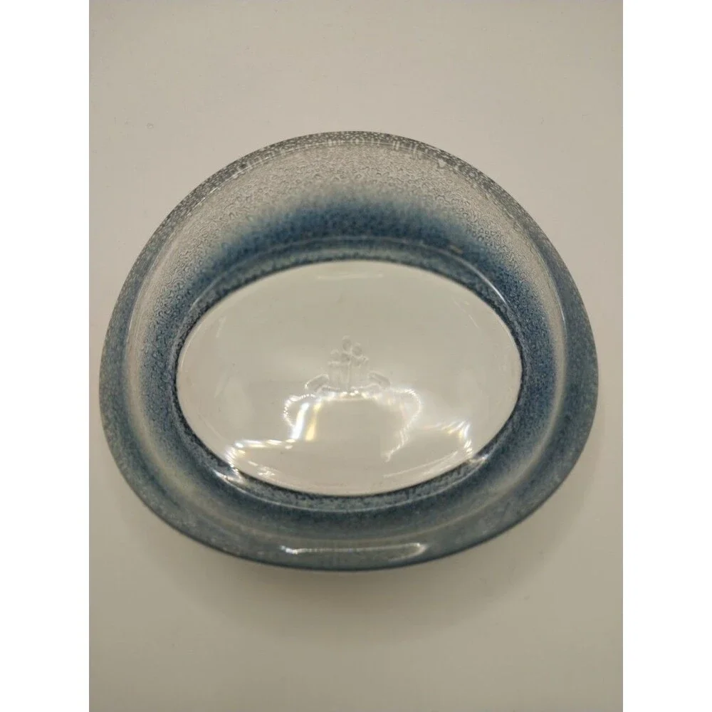 Decorative Blue Gradient Glass Soap Dish Bathroom Accessory Home Used Excellent